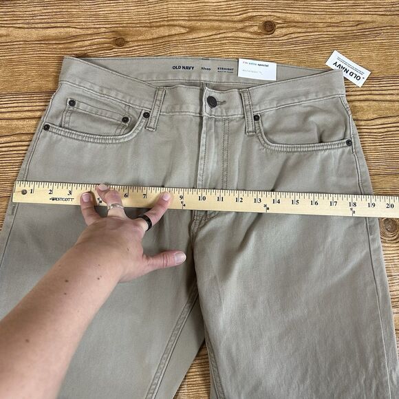 Old Navy Straight Built-In Flex Jeans Men’s Size 32x30 NWT Tan Khaki - Picture 6 of 16